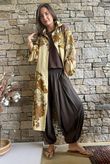Lotus Oriental Longline Belted Duster Shirt Cedar